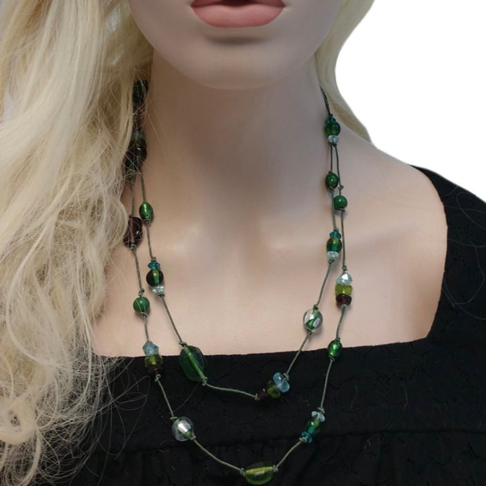 Green Double Strand Necklace